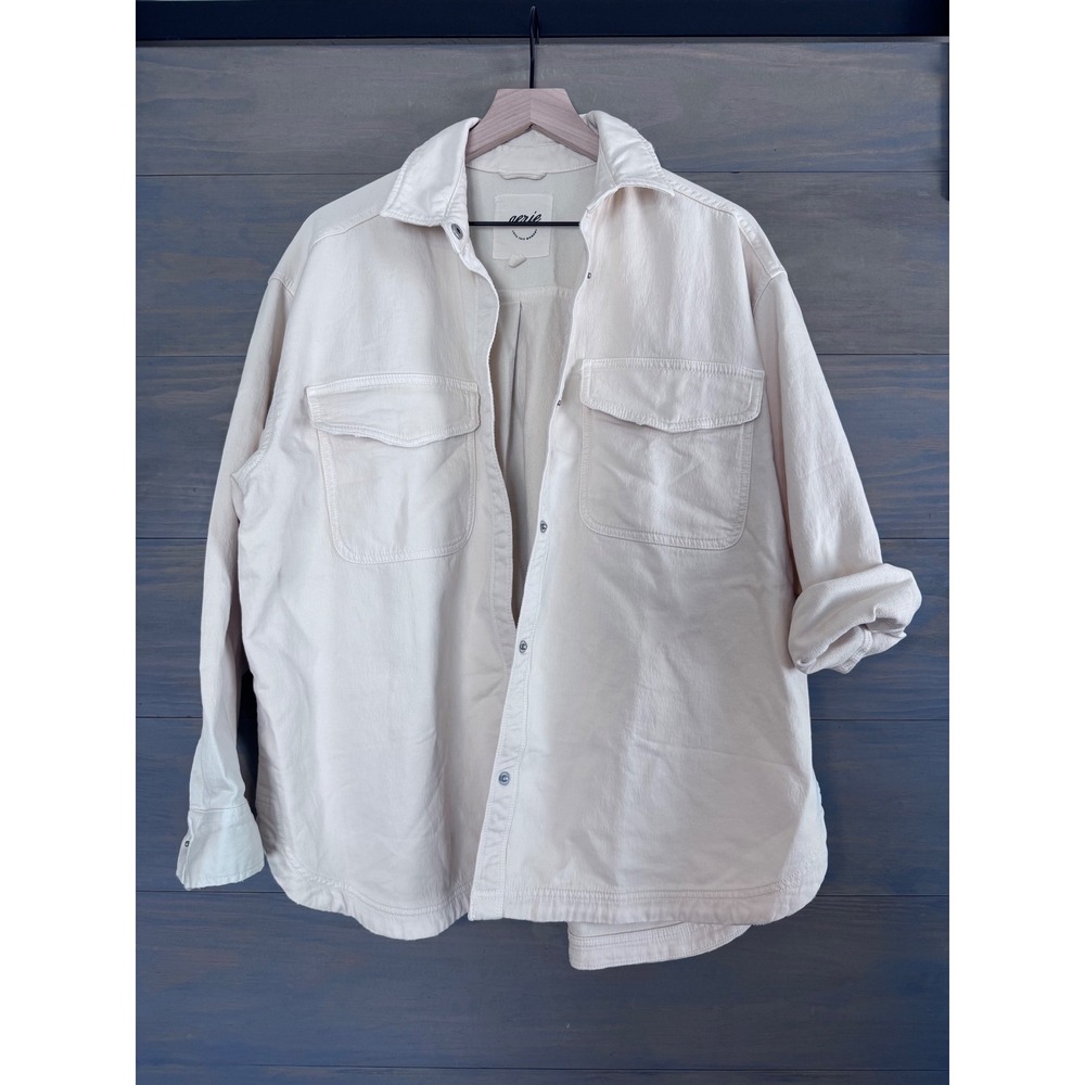 AE Oversized Shacket Button Up Size Small Aerie - image 3